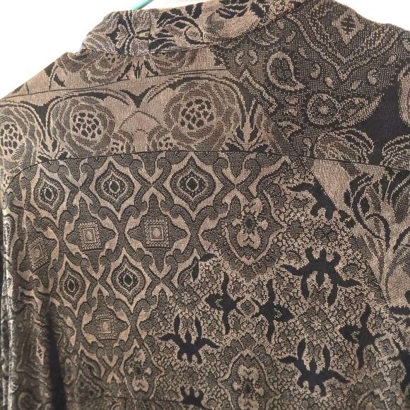 Vtg Laura Ashley Sz L Button-Front Midi Dress Olive Black Mixed Floral... - Picture 11 of 13